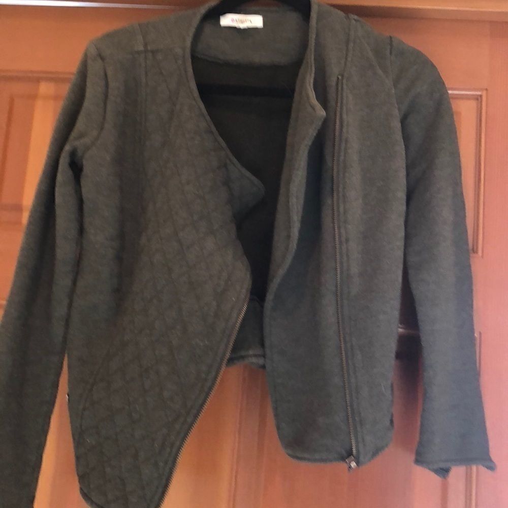 ATHLETA Army green zip up jacket